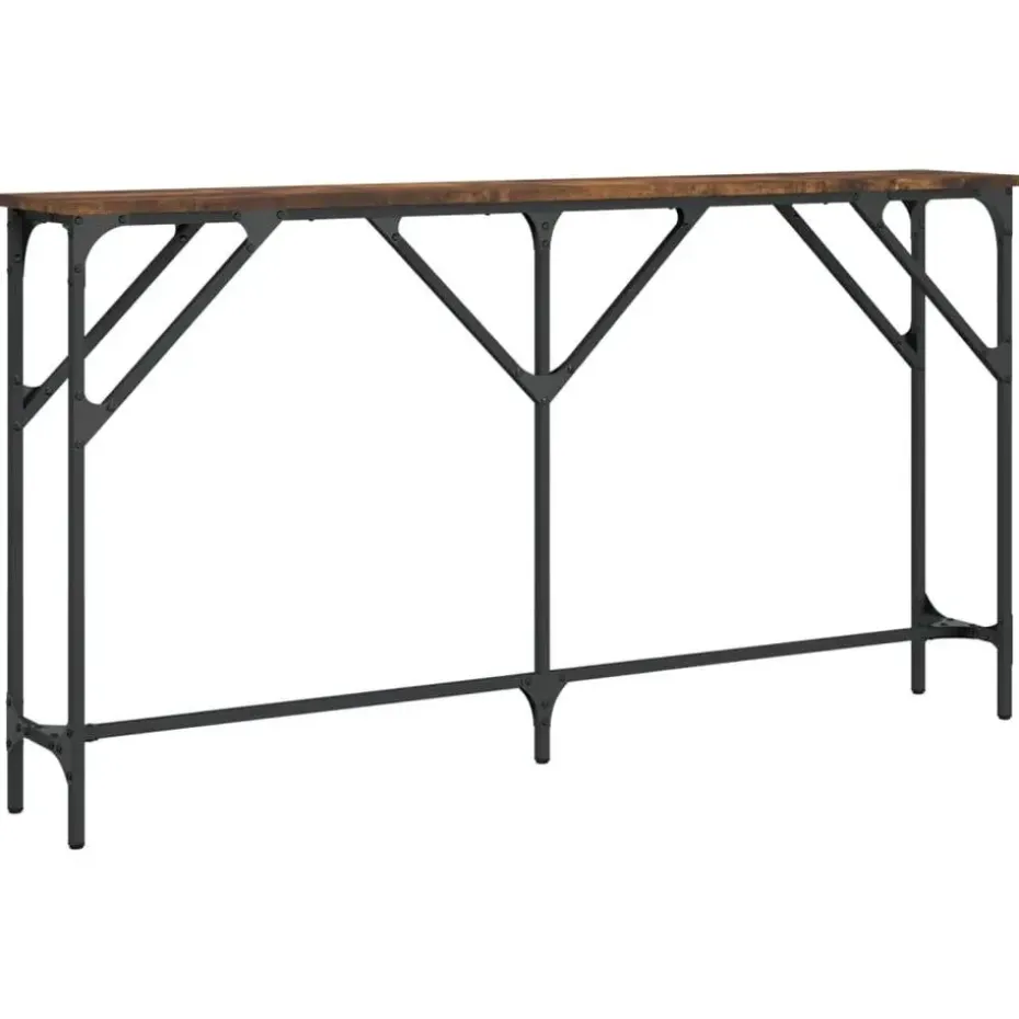 vidaXL - Consoletafel - Gerookt eiken - Bewerkt hout - 140x23x75 cm