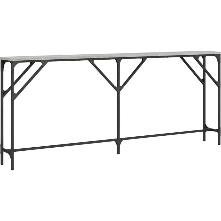 vidaXL - Consoletafel - Grijs sonoma eiken - Bewerkt hout - 180x23x75 cm