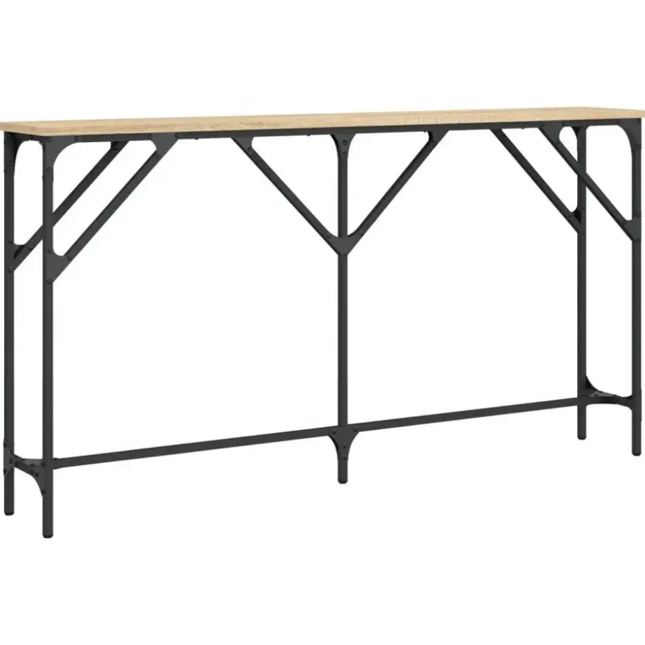 vidaXL - Consoletafel - Sonoma eiken - Bewerkt hout - 140x23x75 cm
