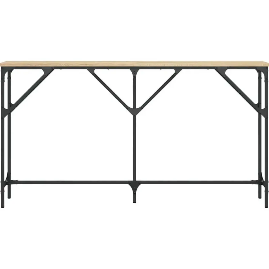 vidaXL - Consoletafel - Sonoma eiken - Bewerkt hout - 140x23x75 cm