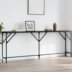 vidaXL - Consoletafel - Zwart - Bewerkt hout - 200x29x75 cm