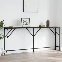 vidaXL - Consoletafel - Zwart - Bewerkt hout - 180x23x75 cm