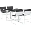 vidaXL - 5-delige inklapbaar Tuinset met kussens -Wit textileen - 110x107 cm