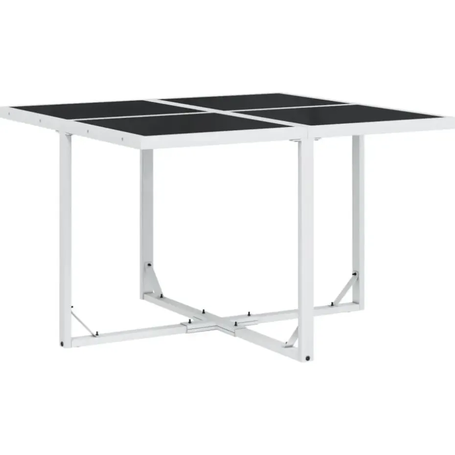 vidaXL - 5-delige inklapbaar Tuinset met kussens -Wit textileen - 110x107 cm