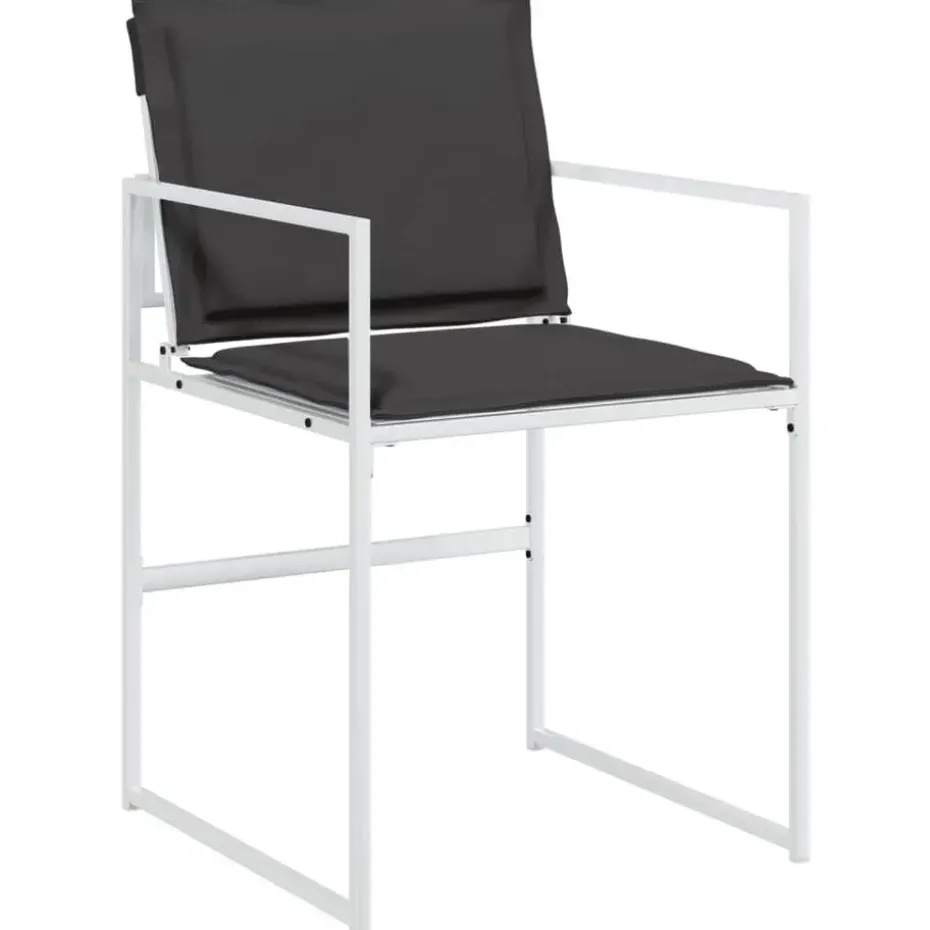 vidaXL - 5-delige inklapbaar Tuinset met kussens -Wit textileen - 110x107 cm