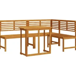 vidaXL - 3-delige tuin bistroset 5 persoonen - Massief acaciahout