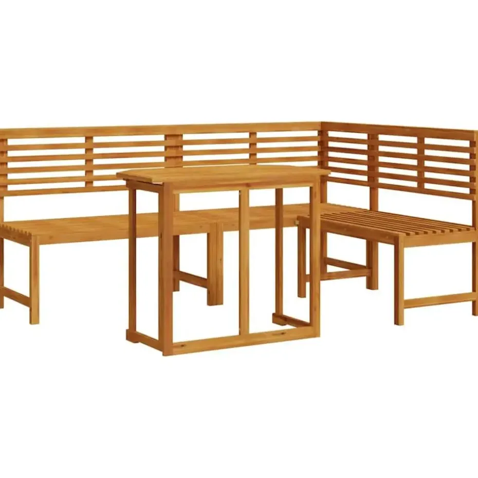 vidaXL - 3-delige tuin bistroset 5 persoonen - Massief acaciahout