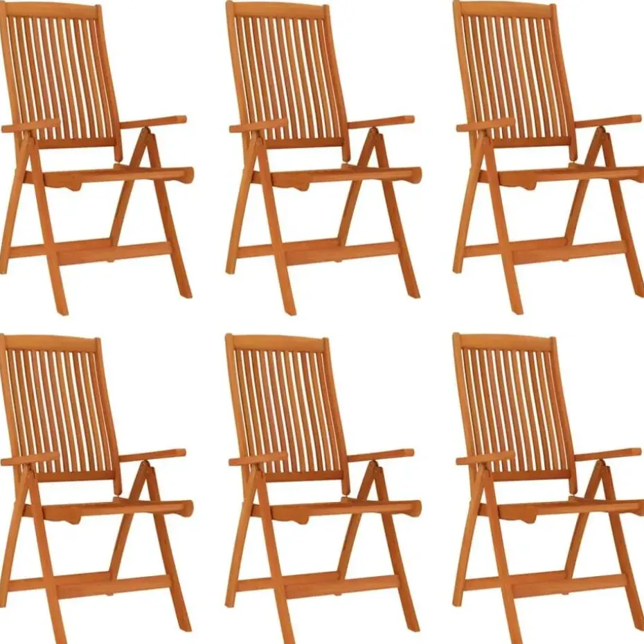 vidaXL - 7-delige Tuinset 6 fauteuils massief eucalyptushout - (150-200)x100 cm