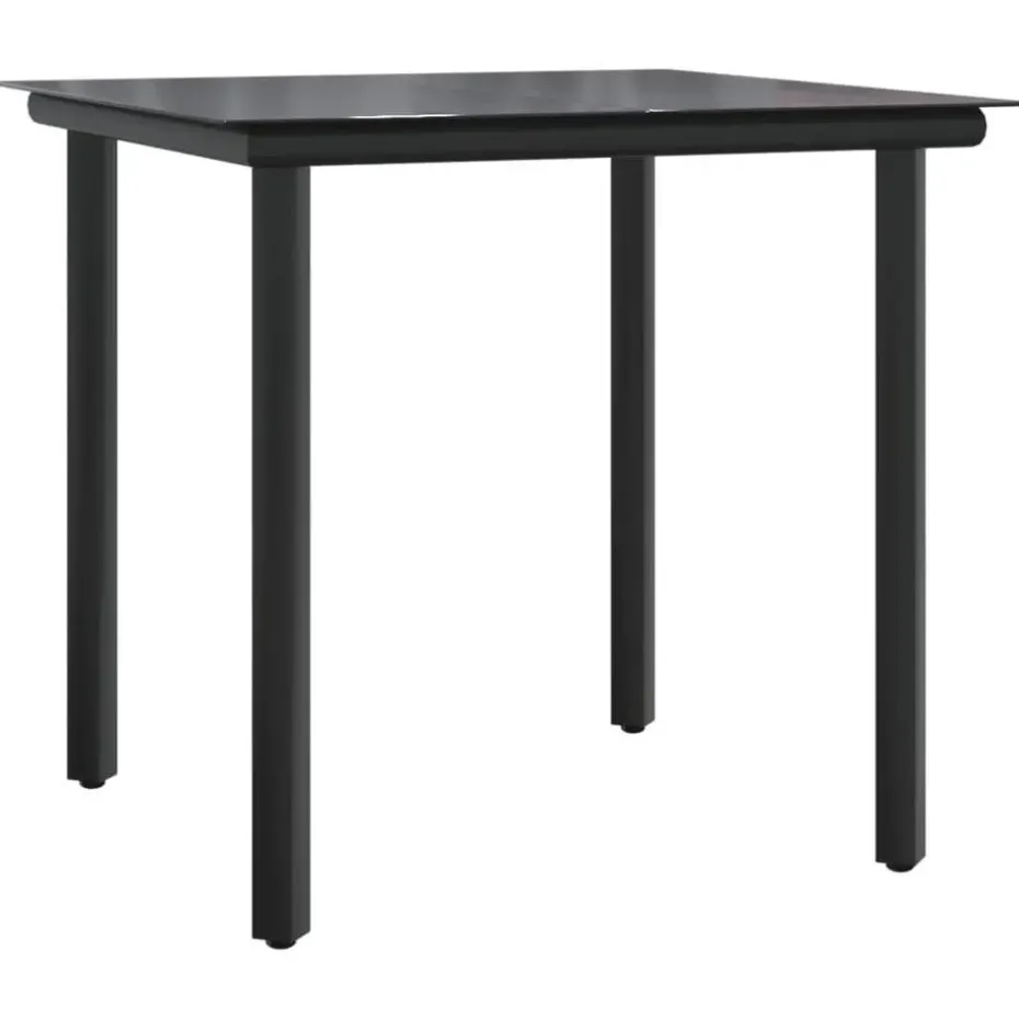 vidaXL - 5-delige Tuinset 4 fauteuils - Zwart - Textileen - 80x80 cm