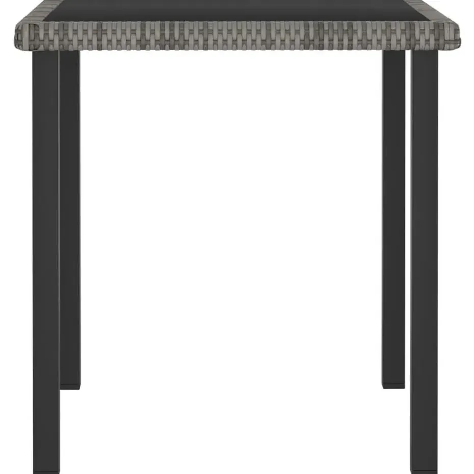 vidaXL - 5-delige Tuinset - Grijs - Poly rattan en glas - 70x70 cm