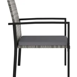 vidaXL - 5-delige Tuinset - Grijs - Poly rattan en glas - 70x70 cm
