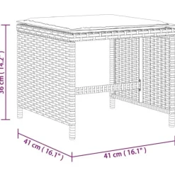 vidaXL - 9-delige Tuinset 4 krukken wit kussens - Zwart - PE rattan - 110x106 cm
