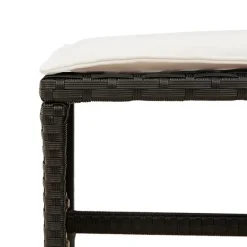 vidaXL - 9-delige Tuinset 4 krukken wit kussens - Zwart - PE rattan - 110x106 cm