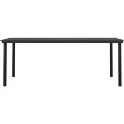vidaXL - 9-delige Tuinset - Zwart PVC rattan en staal - 200x100 cm