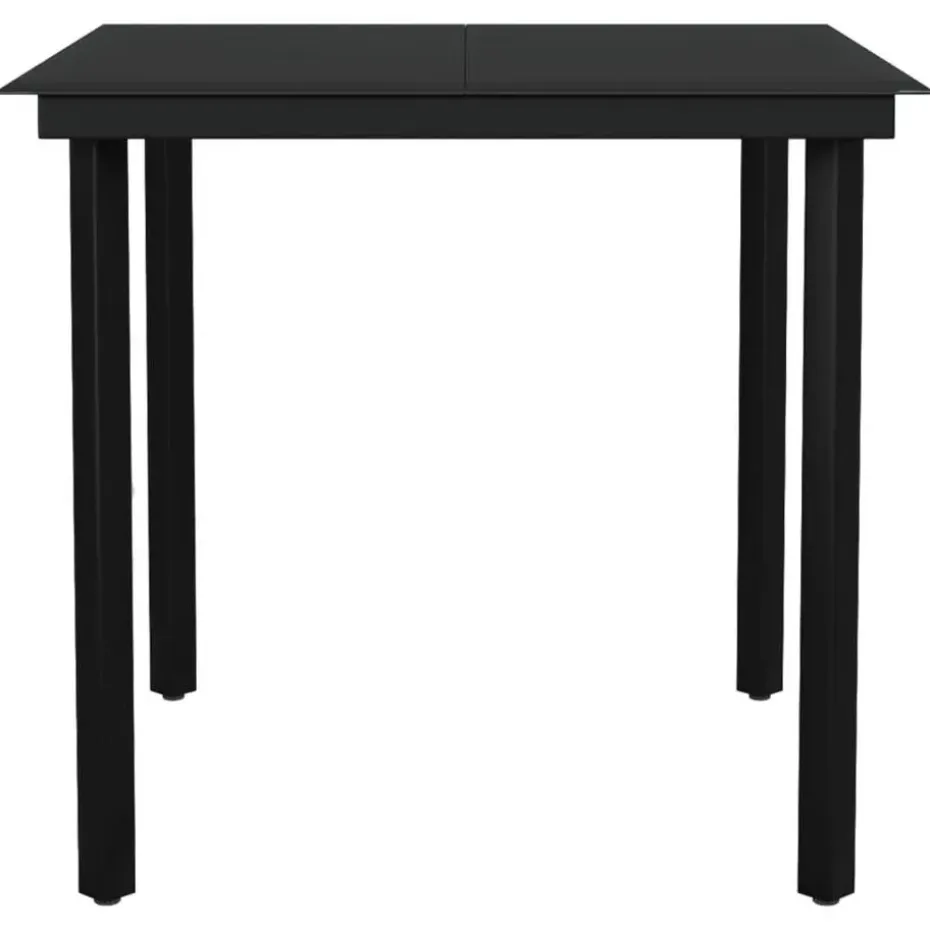vidaXL - 5-delige Tuinset - Zwart katoenen touw en staal - 80x80 cm