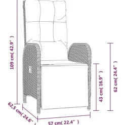 vidaXL - 4-delige Tuinset bank en fauteuils - Grijs - Poly rattan - 160x80 cm