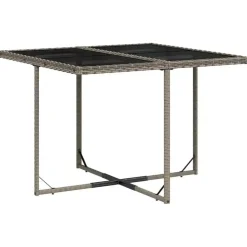 vidaXL - 5-delige Tuinset donkergrijs kussens - Grijs PE rattan - 110x106 cm