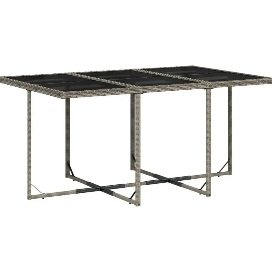 vidaXL - 7-delige Tuinset donkergrijs kussens - Grijs - PE rattan - 110x106 cm
