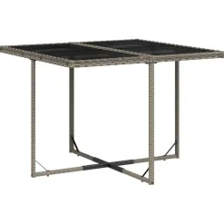 vidaXL - 5-delige Tuinset donkergrijs kussens - Grijs poly rattan - 110x106 cm