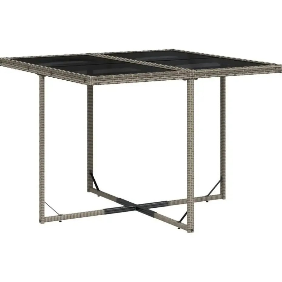 vidaXL - 5-delige Tuinset donkergrijs kussens - Grijs poly rattan - 110x106 cm