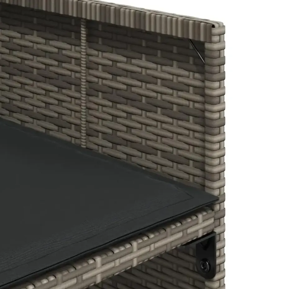 vidaXL - 5-delige Tuinset donkergrijs kussens - Grijs poly rattan - 110x106 cm