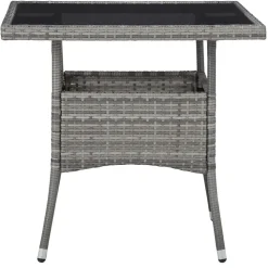 vidaXL - 5-delige Tuinset grijs - Poly rattan en glas - 80x80 cm