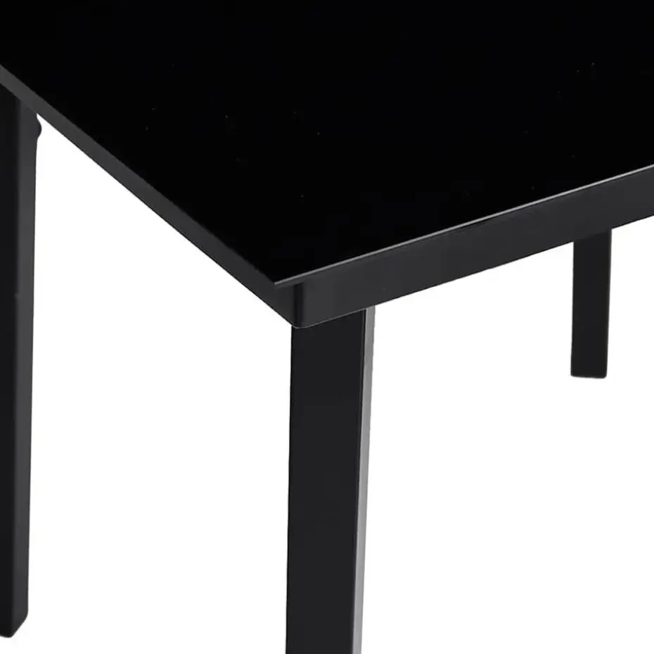 vidaXL - 5-delige Tuinset grijs kussens - Zwart PE rattan en staal - 80x80 cm