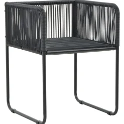 vidaXL - 9-delige Tuinset met kussens - Zwart - PVC-rattan - 184.5x90 cm