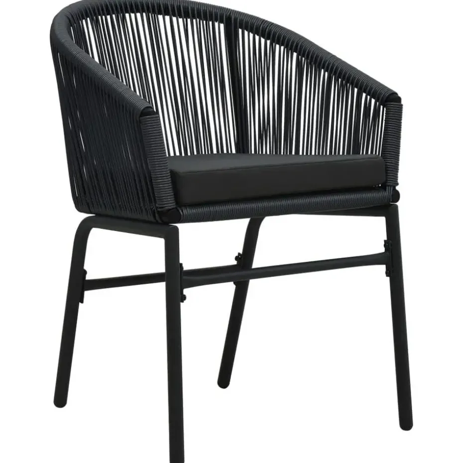 vidaXL - 5-delige Tuinset met kussens - Zwart PVC-rattan en staal - 140x70 cm