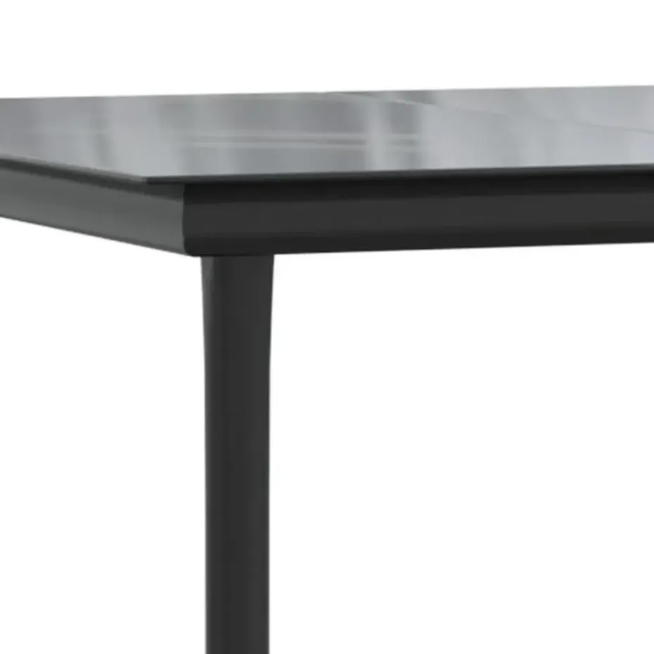 vidaXL - 5-delige Tuinset met kussens - Zwart - PE-rattan en glas - 160x80 cm