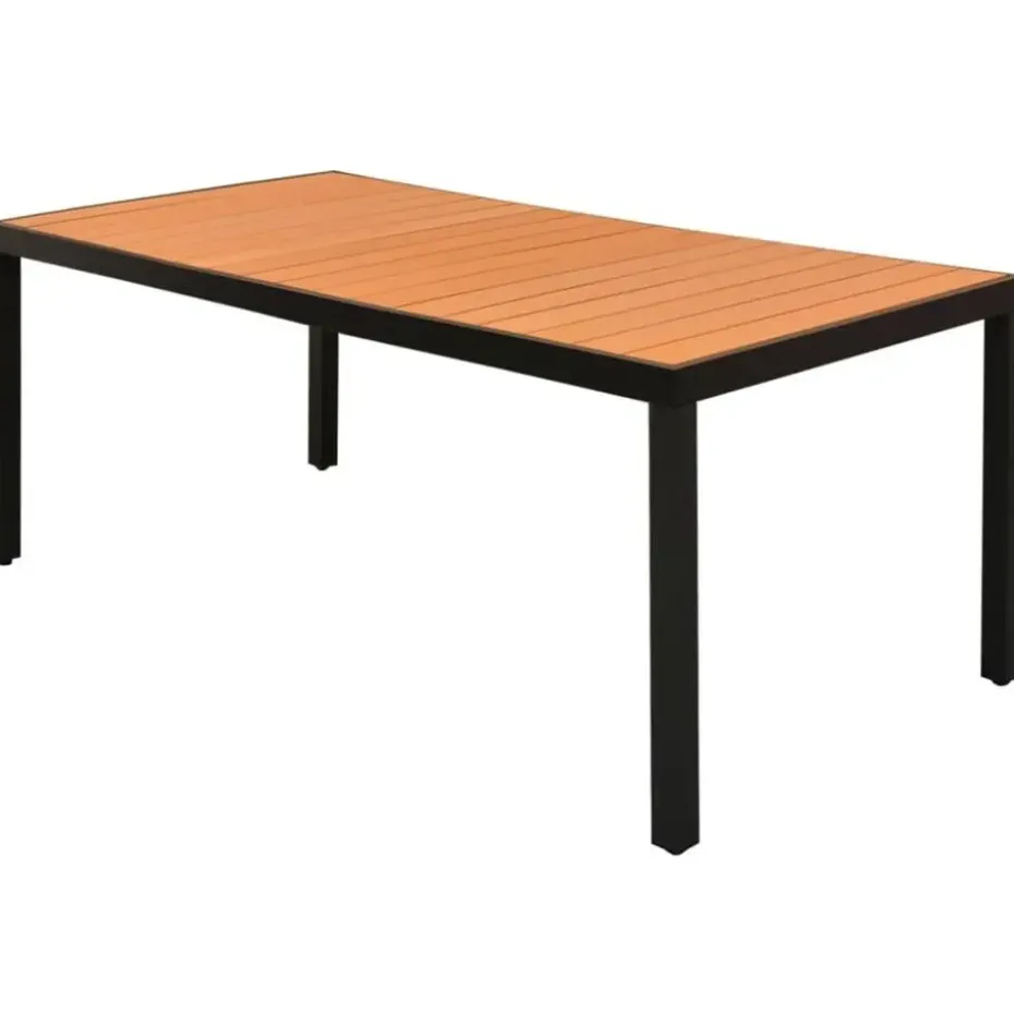 vidaXL - 7-delige Tuinset met kussens - Zwart & bruin - PVC-rattan - 184.5x90 cm