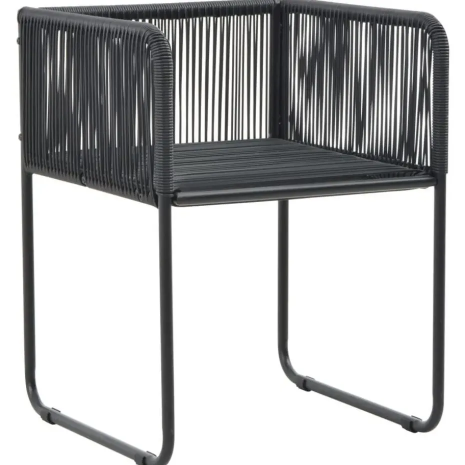vidaXL - 7-delige Tuinset met kussens - Zwart & bruin - PVC-rattan - 184.5x90 cm