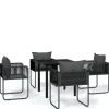 vidaXL - 5-delige Tuinset met kussens - Zwart PE rattan & staal - 80x80 cm
