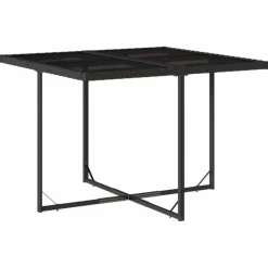 vidaXL - 5-delige Tuinset wit kussens - Zwart - PE rattan en staal - 110x106 cm