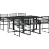 vidaXL - 7-delige Tuinset wit zitkussens - Zwart - PE rattan - 165x107 cm