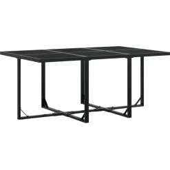 vidaXL - 7-delige Tuinset wit zitkussens - Zwart - PE rattan - 165x107 cm