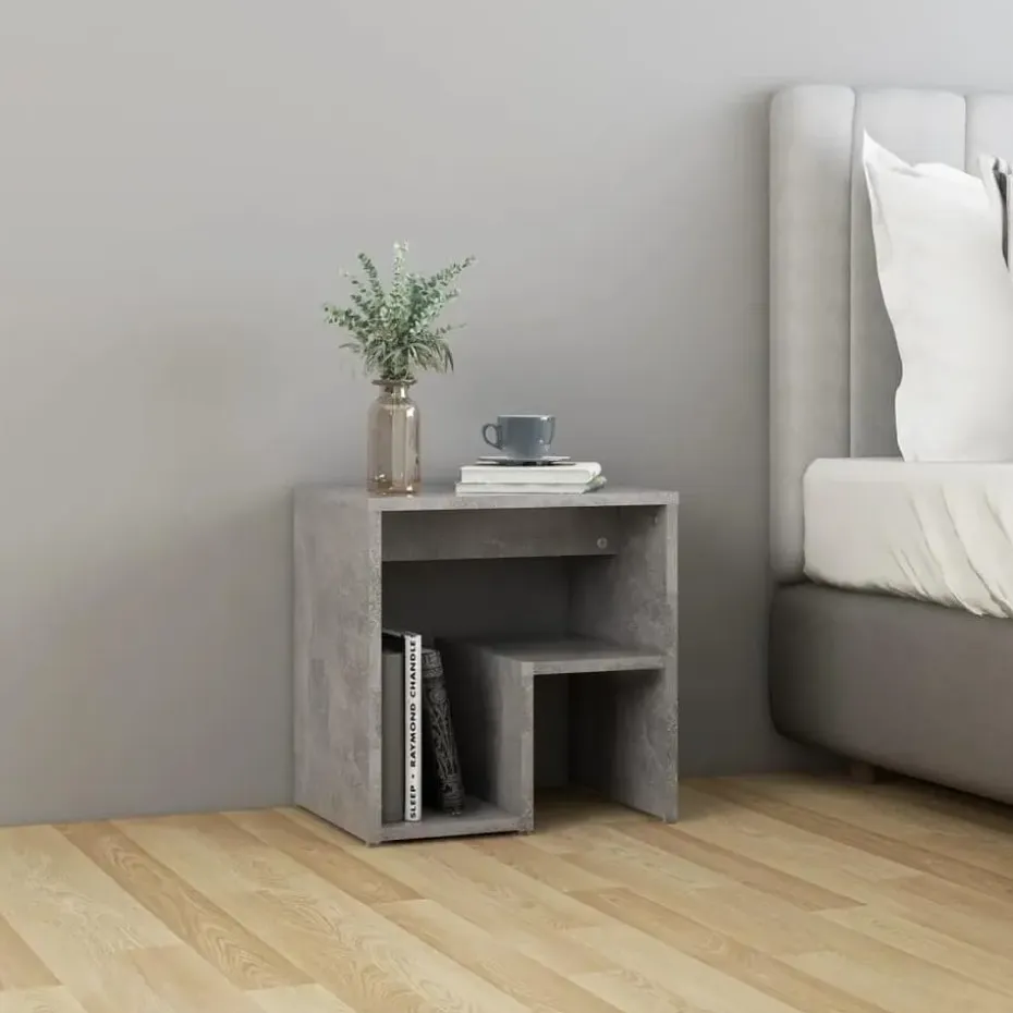 vidaXL - Design-Nachtkastjes - Betongrijs - Hout - 40x30x40 cm - Set van 2