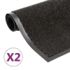 vidaXL - Deurmat - Zwart - Stof - 60 x 90 cm - 2 stuks