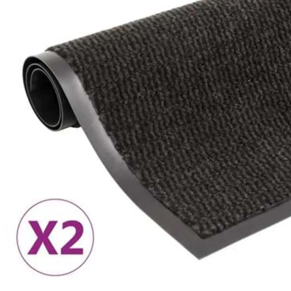 vidaXL - Deurmat - Zwart - Stof - 60 x 90 cm - 2 stuks