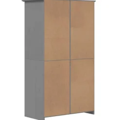 vidaXL - 2-deurs Kledingkast BODO - Massief grenenhout - Grijs - 99x53.5x173 cm