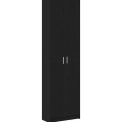 vidaXL - 2-deurs Kledingkast met planken - Hout - Zwart eiken - 55x25x189 cm