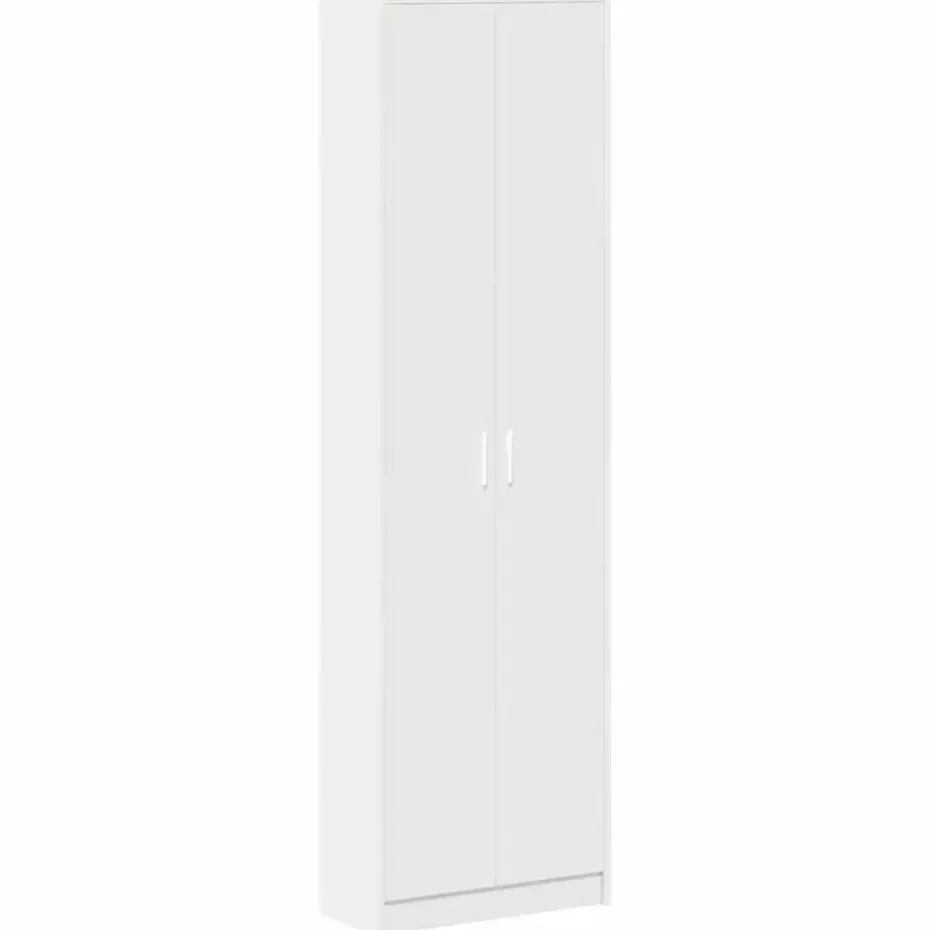 vidaXL - 2-deurs Kledingkast met planken - Bewerket hout - Wit - 55x25x189 cm