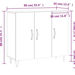 vidaXL - Dressoir - Bruin - Bewerkt hout