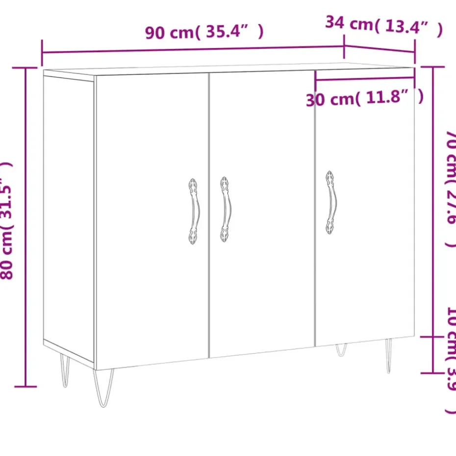 vidaXL - Dressoir - Bruin - Bewerkt hout