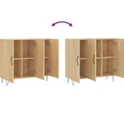 vidaXL - Dressoir - Bruin - Bewerkt hout