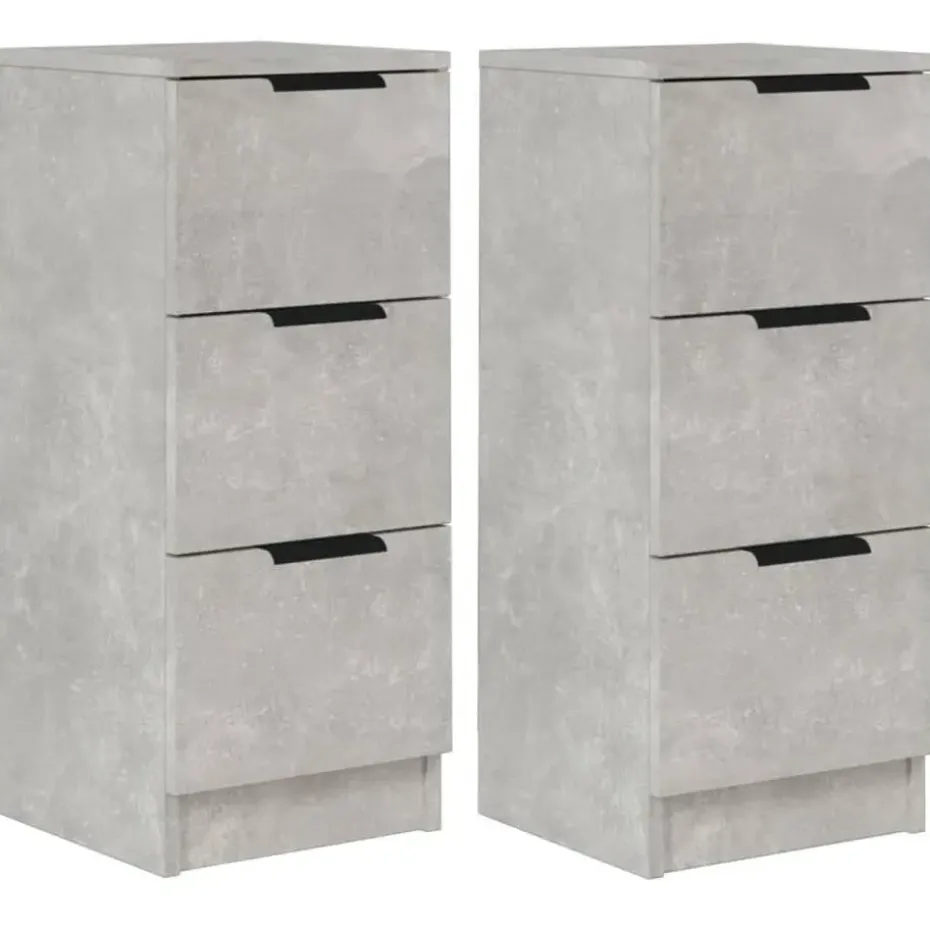vidaXL - Dressoir - Grijs - Bewerkt hout - 2 stuks