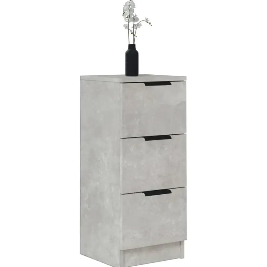 vidaXL - Dressoir - Grijs - Bewerkt hout - 2 stuks