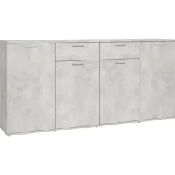 vidaXL - Dressoir - Grijs - Bewerkt hout