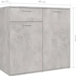 vidaXL - Dressoir - Grijs - Bewerkt hout