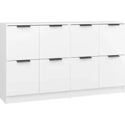 vidaXL - Dressoir - Wit - Bewerkt hout - 2 stuks